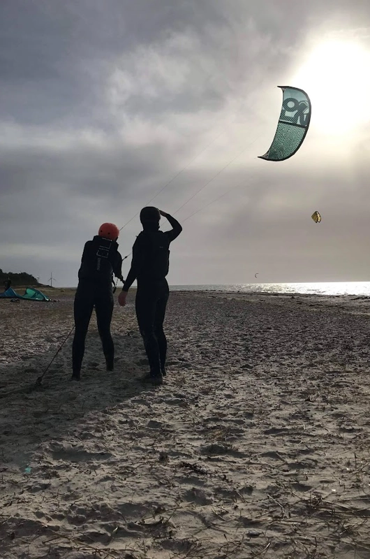 Kitesurf-undervisning på stranden